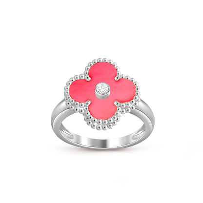 [Garvey]LUCKY CLOVER DIAMOND-ACCENT WHITE GOLD RING COLLECTION