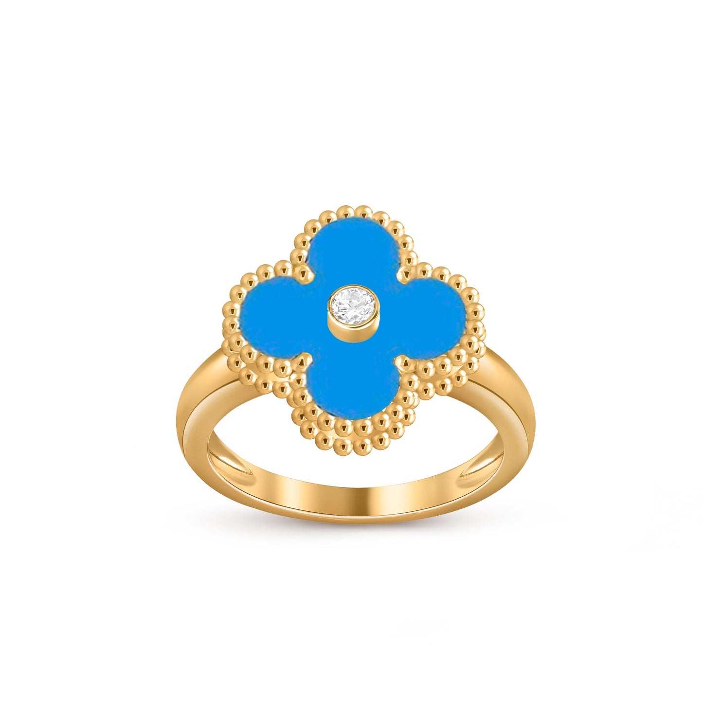 [Garvey]LUCKY CLOVER DIAMOND-ACCENT GOLD RING COLLECTION