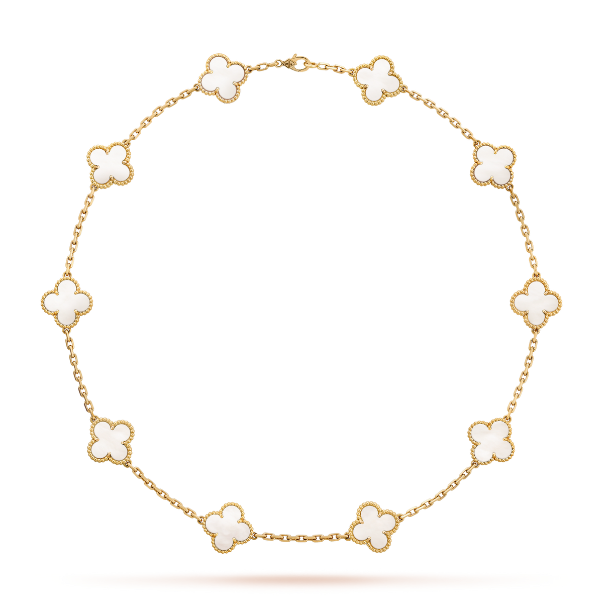 [Garvey ]CLOVER 10 MOTIFS WHITE MOTHER OF PEARL NECKLACE