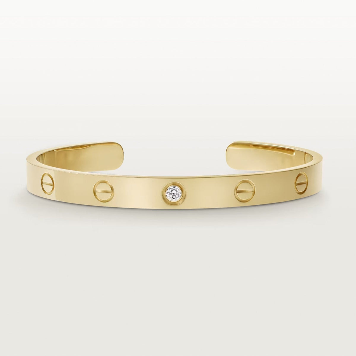 [Garvey ]LOVE BRACELET 6.1MM 1 DIAMOND OPEN CUFF