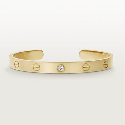 [Garvey ]LOVE BRACELET 6.1MM 1 DIAMOND OPEN CUFF