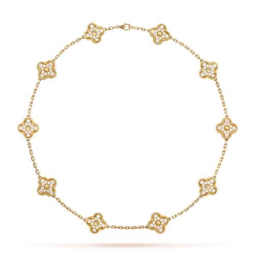 [Garvey ]CLOVER 10 MOTIFS DIAMOND NECKLACE