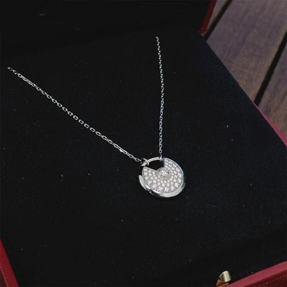 [Garvey ]AMULETTE SILVER FULL DIAMOND NECKLACE