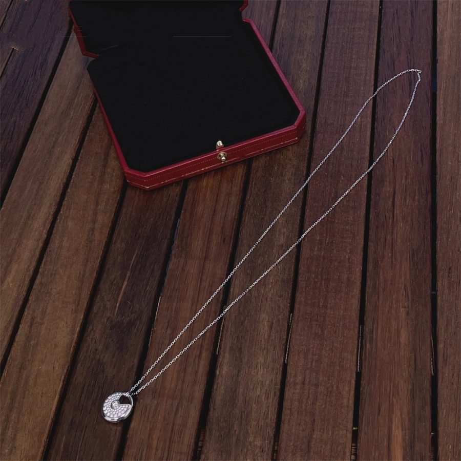 [Garvey ]AMULETTE SILVER FULL DIAMOND NECKLACE