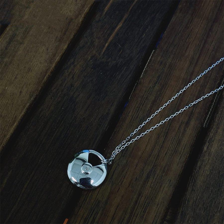 [Garvey ]AMULETTE SILVER FULL DIAMOND NECKLACE