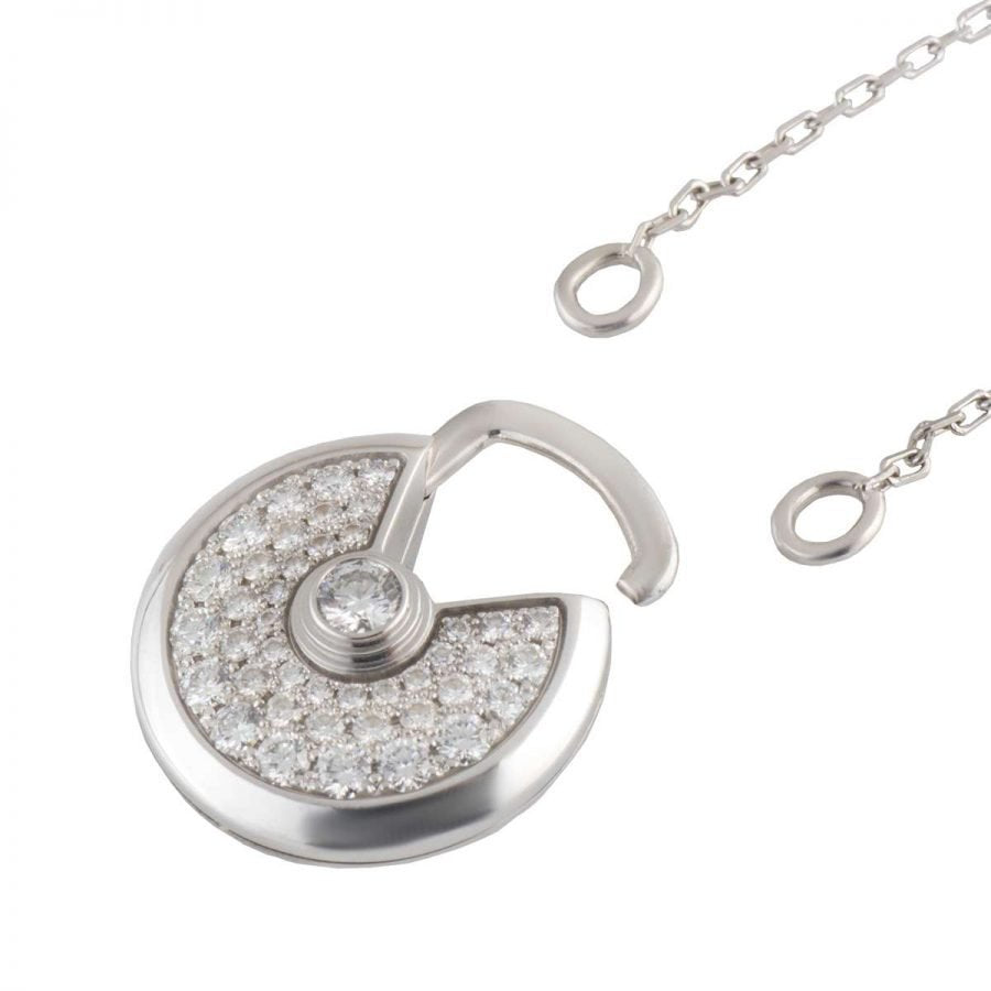 [Garvey ]AMULETTE SILVER FULL DIAMOND NECKLACE