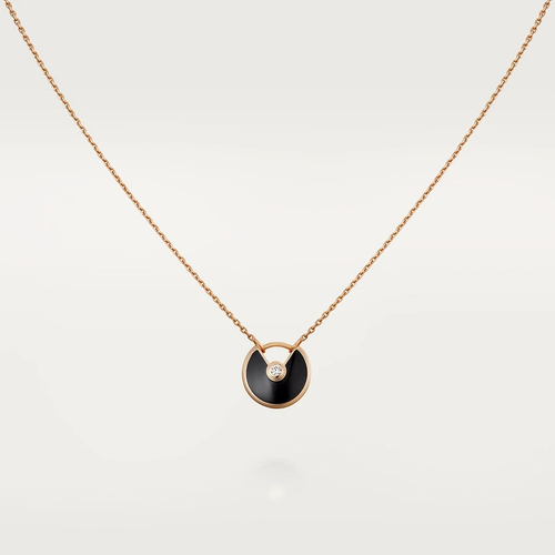 [Garvey ]AMULETTE ROSE GOLD ONYX NECKLACE