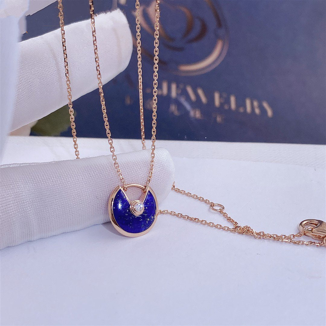[Garvey ]AMULETTE ROSE GOLD AGATE NECKLACE
