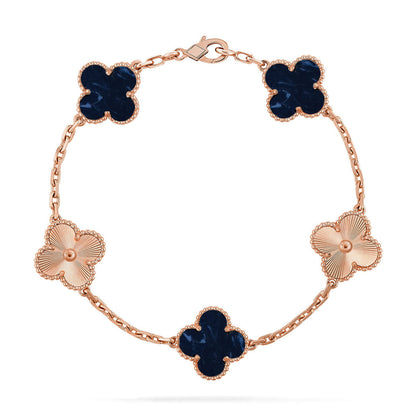 [Garvey]LUCKY CLOVER 5-MOTIF BRACELET - PIETERSITE COLLECTION