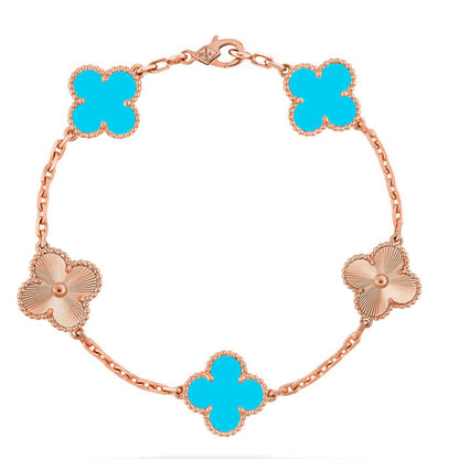 [Garvey ] CLOVER 5 MOTIF TURQUOISE BRACELET COLLECTION