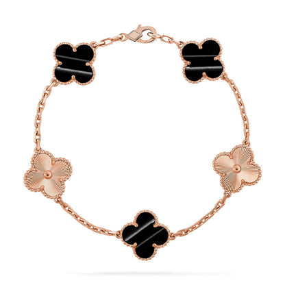 [Garvey]LUCKY CLOVER 5-MOTIF BRACELET - PULSE STONE COLLECTION
