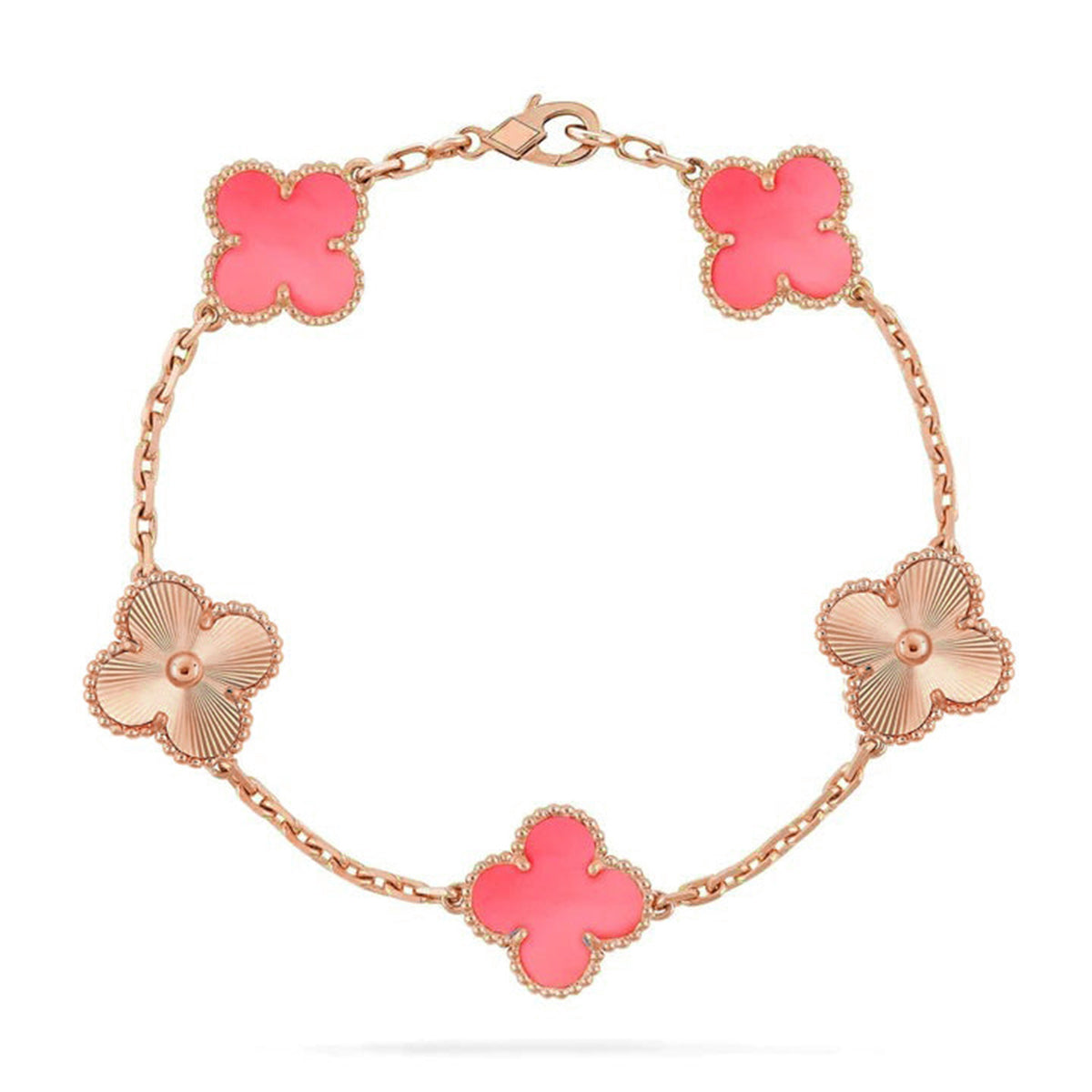 [Garvey ] CLOVER 5 MOTIFS  PINK MOP BRACELET COLLECTION