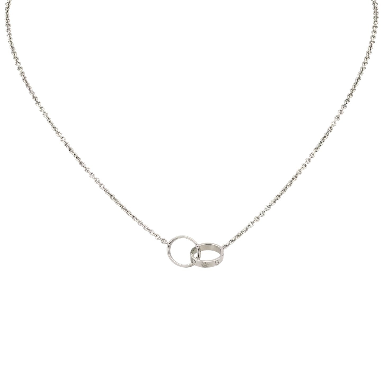 [Garvey]LOVE DOUBLE-RING INTERLOCKED NECKLACE