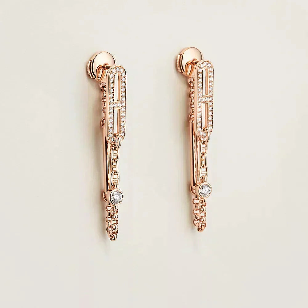 [Garvey]CHAINE CHAOS DIAMOND DROP EARRINGS