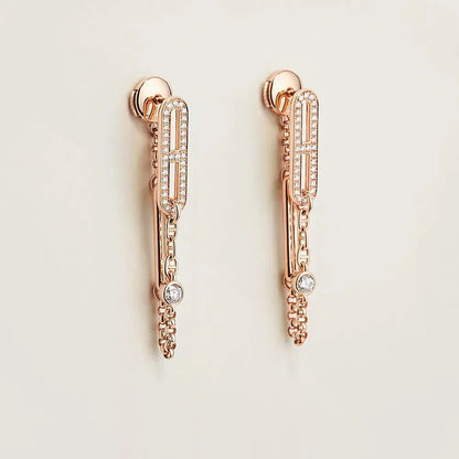 [Garvey]CHAINE CHAOS DIAMOND DROP EARRINGS
