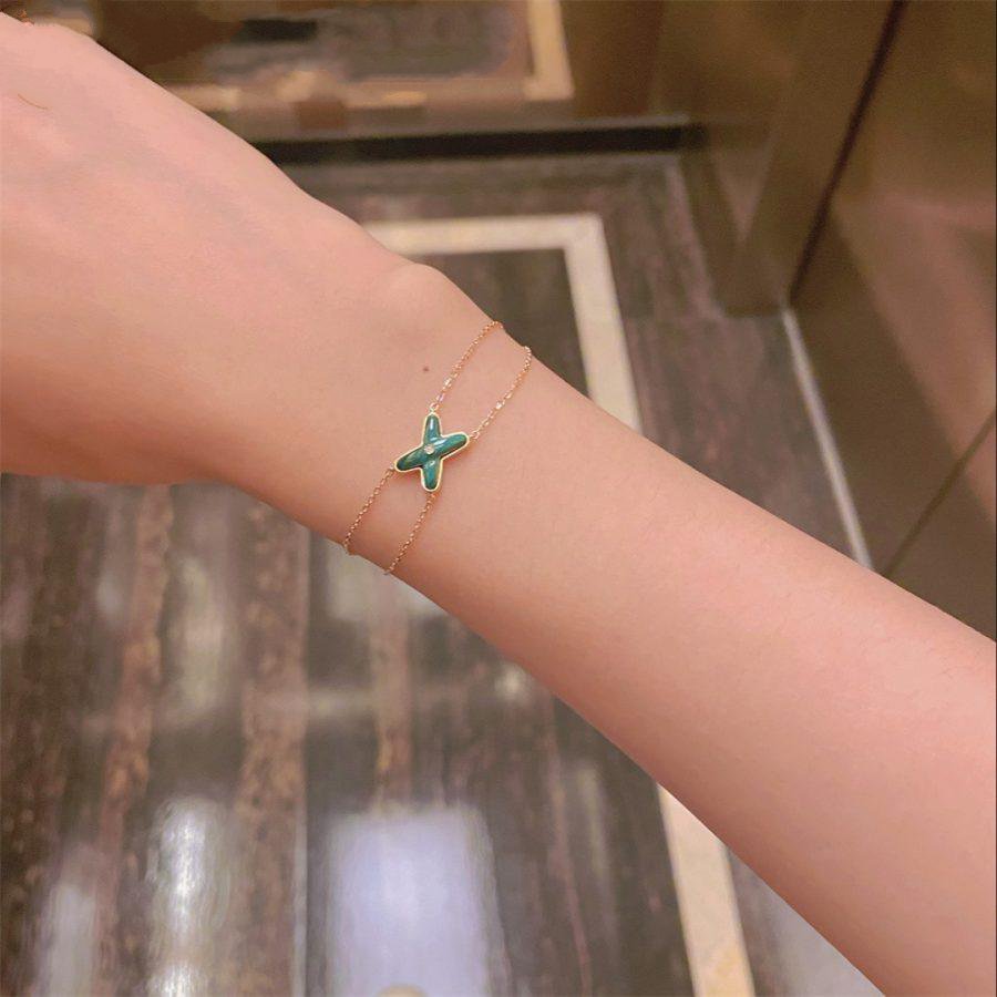 [Garvey ]JEUX BRACELET MALACHITE PINK GOLD 1 DIAMOND