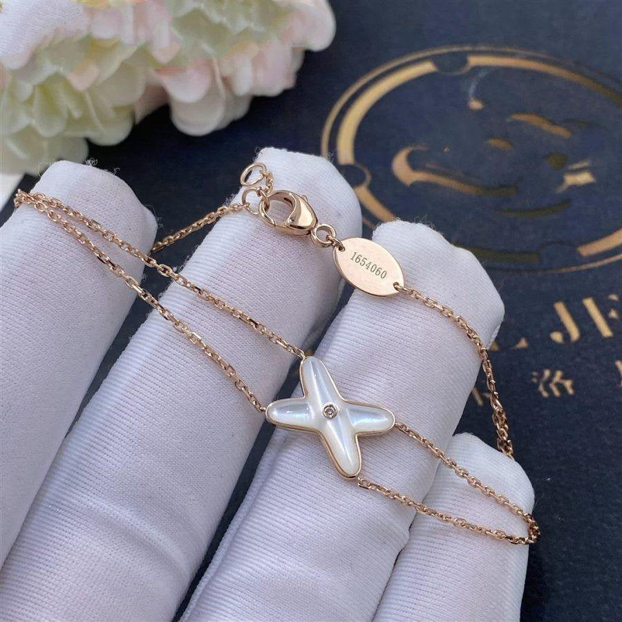 [Garvey ]JEUX BRACELET WHITE MOP PINK GOLD 1 DIAMOND