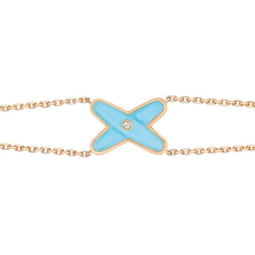 [Garvey ]JEUX BRACELET TURQUOISE PINK GOLD 1 DIAMOND