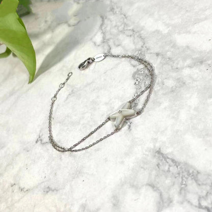 [Garvey ]JEUX BRACELET WHITE MOP SILVER 1 DIAMOND