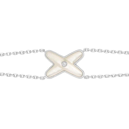 [Garvey ]JEUX BRACELET WHITE MOP SILVER 1 DIAMOND