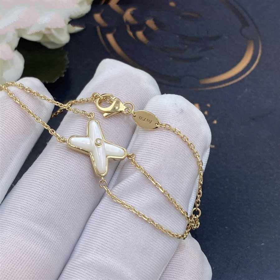 [Garvey ]JEUX BRACELET WHITE MOP GOLD 1 DIAMOND