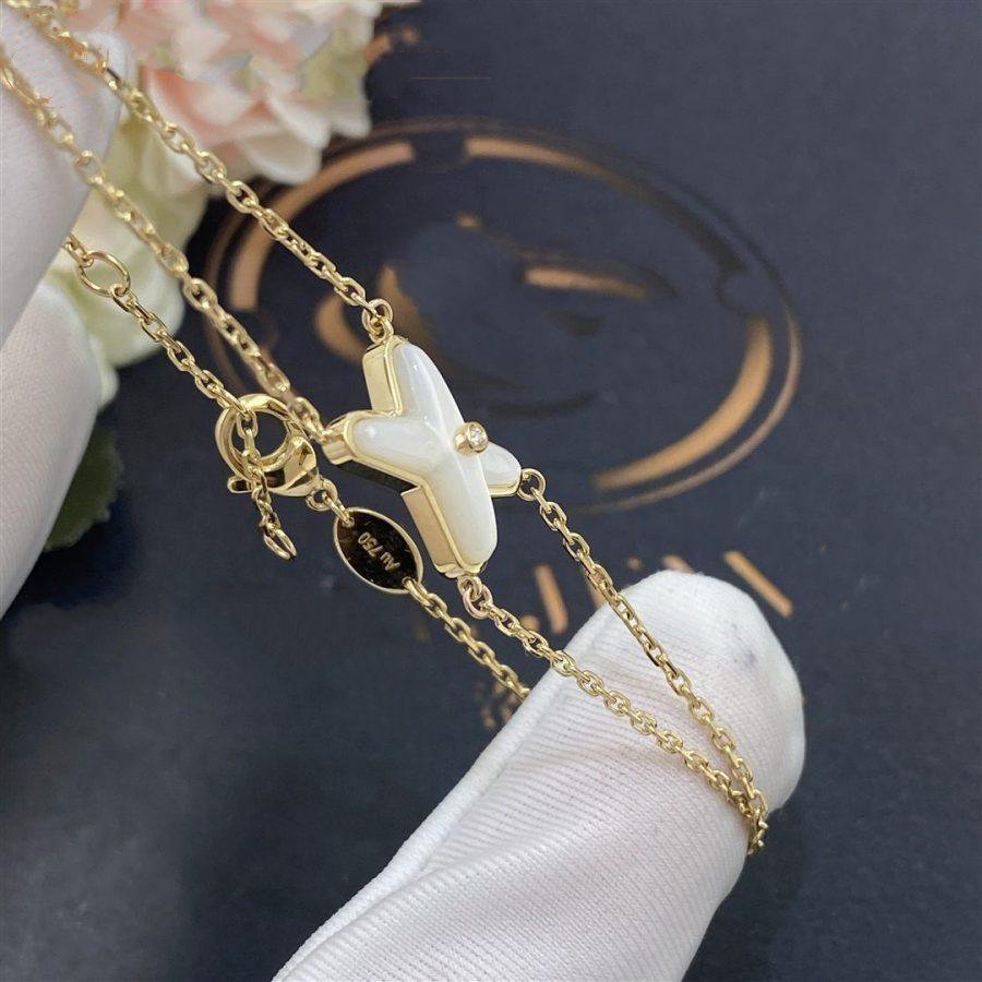 [Garvey ]JEUX BRACELET WHITE MOP GOLD 1 DIAMOND