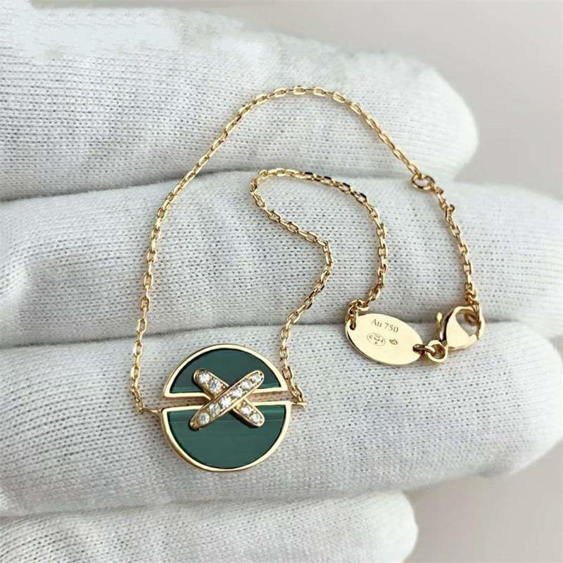 [Garvey ]JEUX DE BRACELET MALACHITE PINK GOLD DIAMONDS