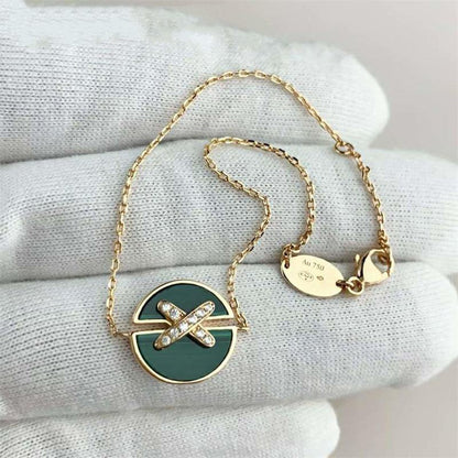 [Garvey ]JEUX DE BRACELET MALACHITE PINK GOLD DIAMONDS