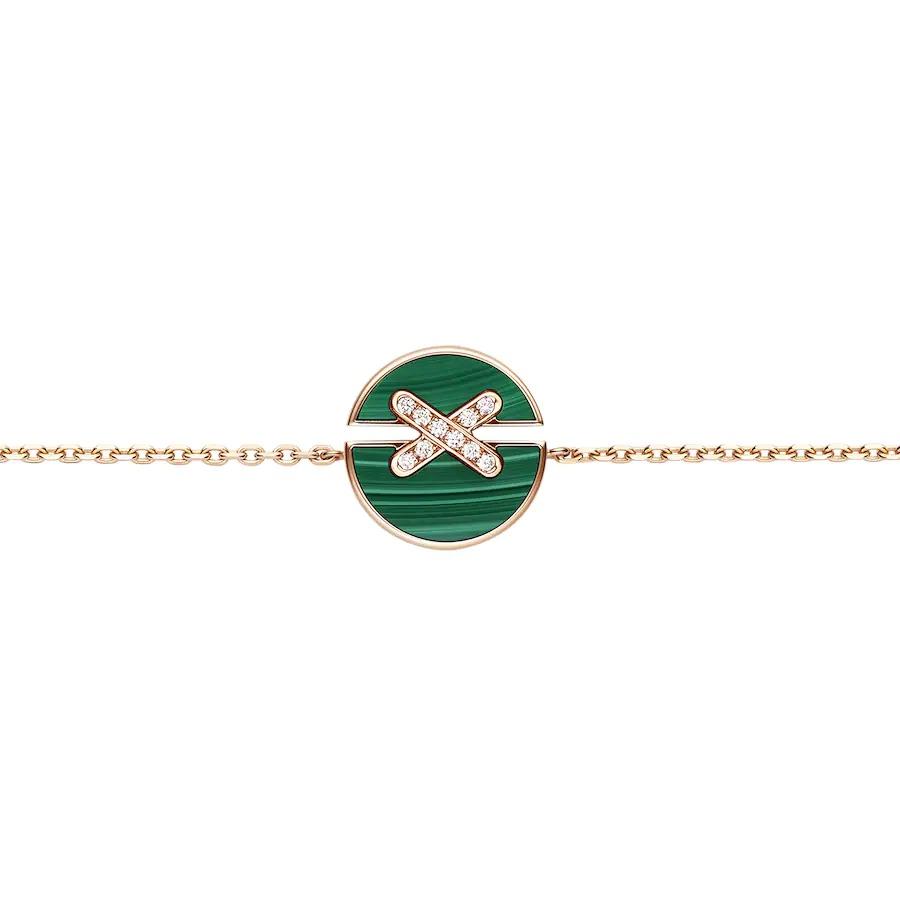 [Garvey ]JEUX DE BRACELET MALACHITE PINK GOLD DIAMONDS
