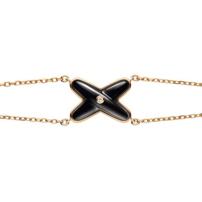 [Garvey]JEUX BRACELET ONYX ROSE GOLD 1 DIAMOND