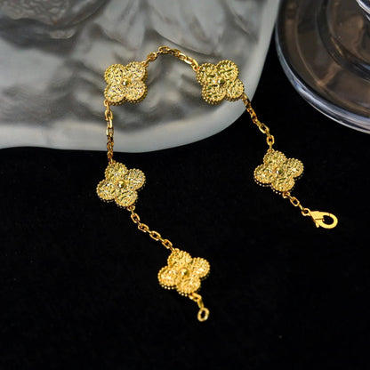 [Garvey]LUCKY CLOVER 5-MOTIF BRACELET - BRONZING
