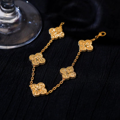 [Garvey]LUCKY CLOVER 5-MOTIF BRACELET - BRONZING