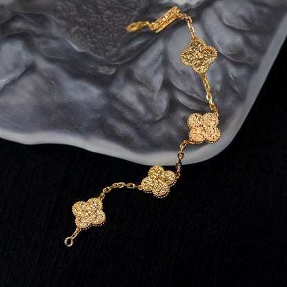 [Garvey]LUCKY CLOVER 5-MOTIF BRACELET - BRONZING