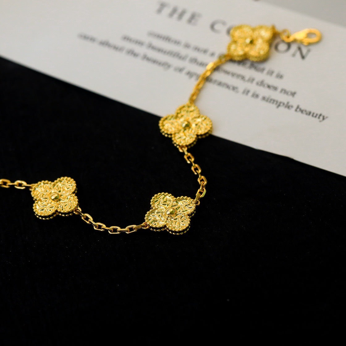 [Garvey]LUCKY CLOVER 5-MOTIF BRACELET - BRONZING