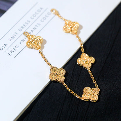 [Garvey]LUCKY CLOVER 5-MOTIF BRACELET - BRONZING