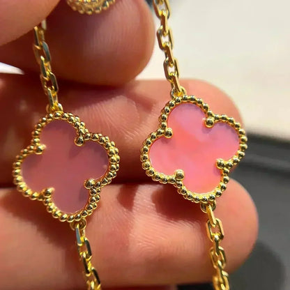[Garvey ] CLOVER 5 MOTIFS  PINK MOP BRACELET COLLECTION