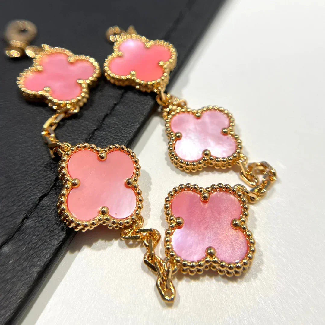 [Garvey ] CLOVER 5 MOTIFS  PINK MOP BRACELET COLLECTION