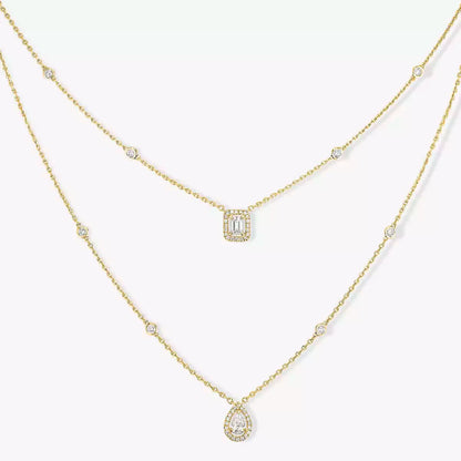[Garvey]Diamond Necklace My Twin 2 Rows