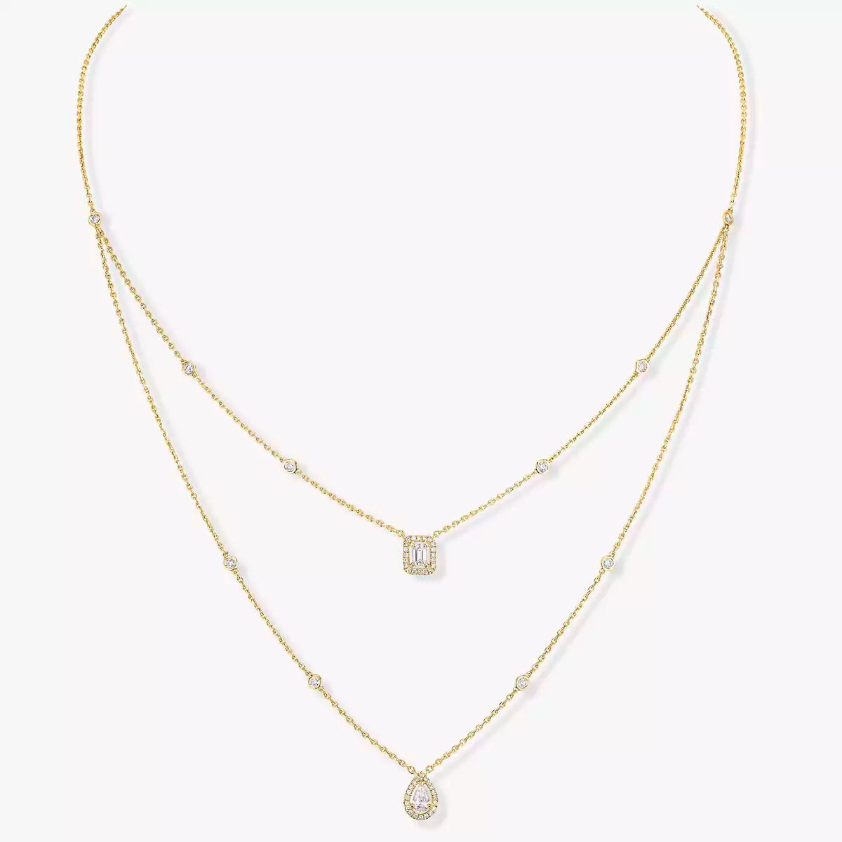[Garvey]Diamond Necklace My Twin 2 Rows