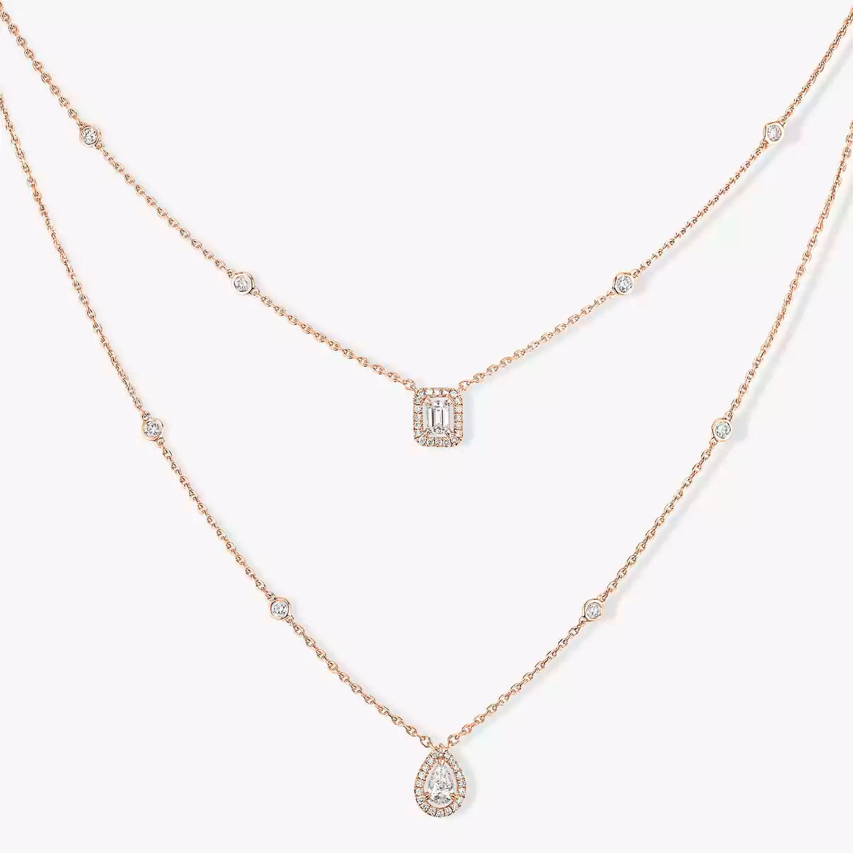 [Garvey]Diamond Necklace My Twin 2 Rows