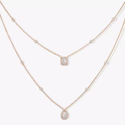 [Garvey]Diamond Necklace My Twin 2 Rows