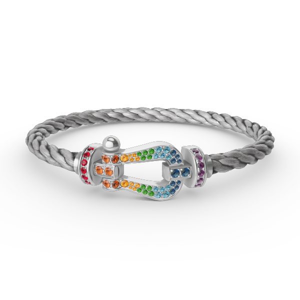 [Garvey ]FORC LARGE HORSESHOE  COLORED DIAMOND BRACELET SILVER