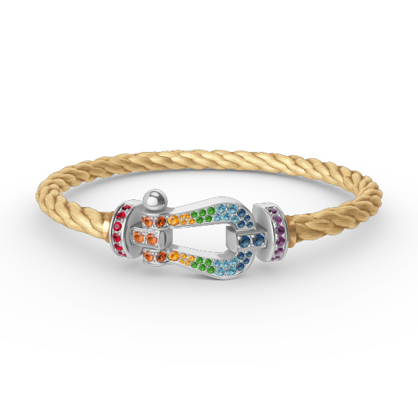 [Garvey ]FORC LARGE HORSESHOE  COLORED DIAMOND BRACELET SILVER