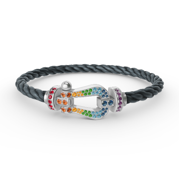 [Garvey ]FORC LARGE HORSESHOE  COLORED DIAMOND BRACELET SILVER