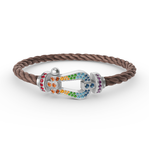 [Garvey ]FORC LARGE HORSESHOE  COLORED DIAMOND BRACELET SILVER