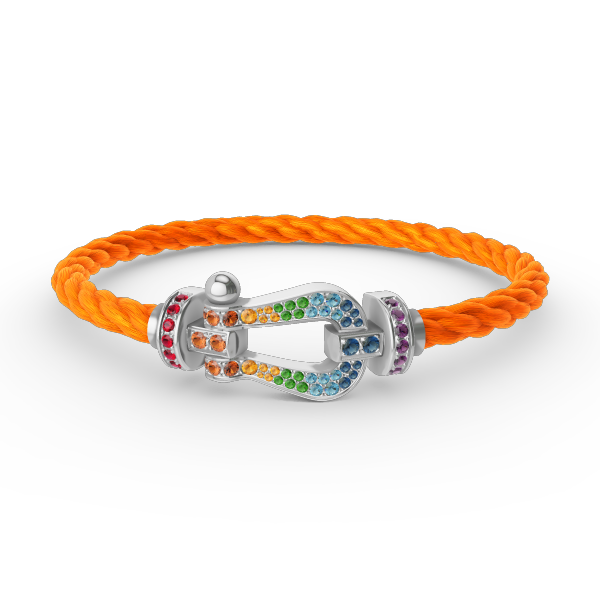 [Garvey ]FORC LARGE HORSESHOE  COLORED DIAMOND BRACELET SILVER