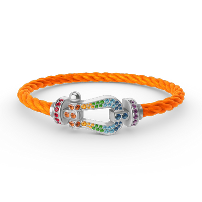 [Garvey ]FORC LARGE HORSESHOE  COLORED DIAMOND BRACELET SILVER