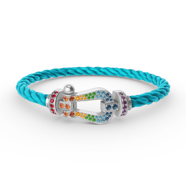 [Garvey ]FORC LARGE HORSESHOE  COLORED DIAMOND BRACELET SILVER