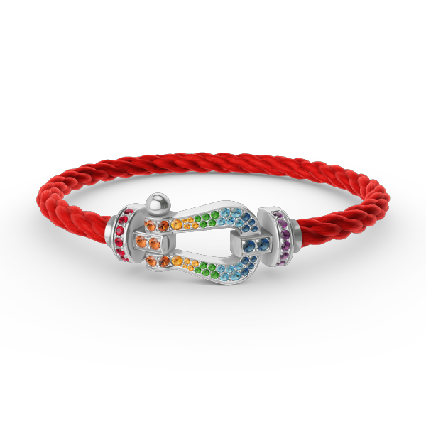[Garvey ]FORC LARGE HORSESHOE  COLORED DIAMOND BRACELET SILVER