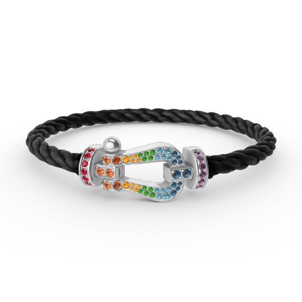 [Garvey ]FORC LARGE HORSESHOE  COLORED DIAMOND BRACELET SILVER